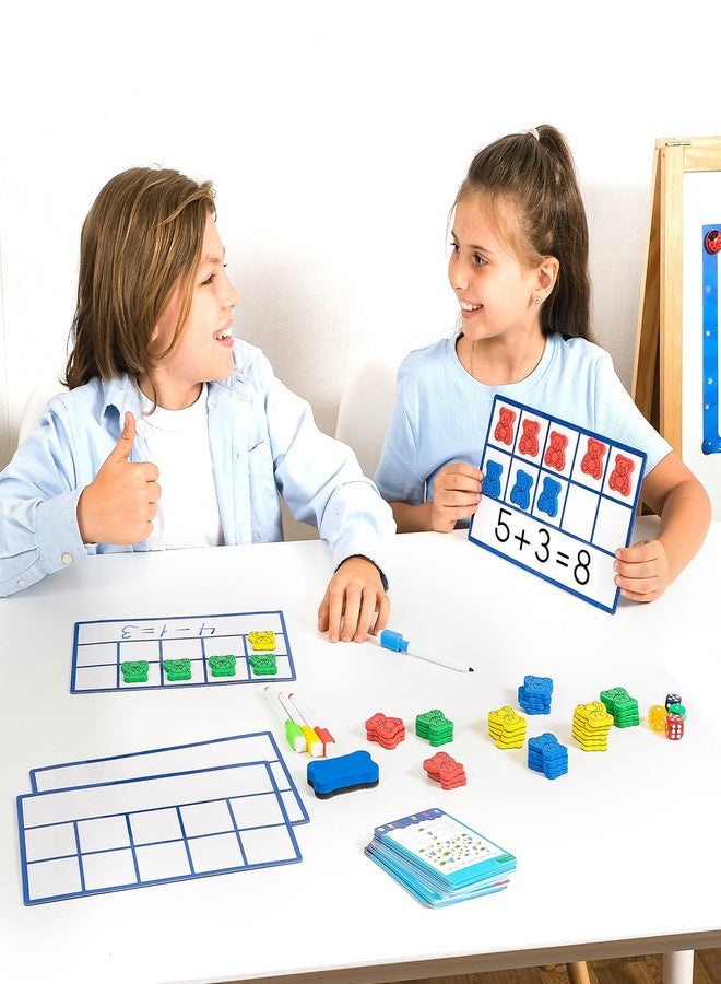 Simply magic 130 PCS Jumbo Magnetic Ten Frames Activity Set with Counting Bears, Math Manipulatives for Kindergarten, PreK, Preschool, Counting Bears Class Set, Math Counters Games for Kids, Homeschool Supplies - Image 2